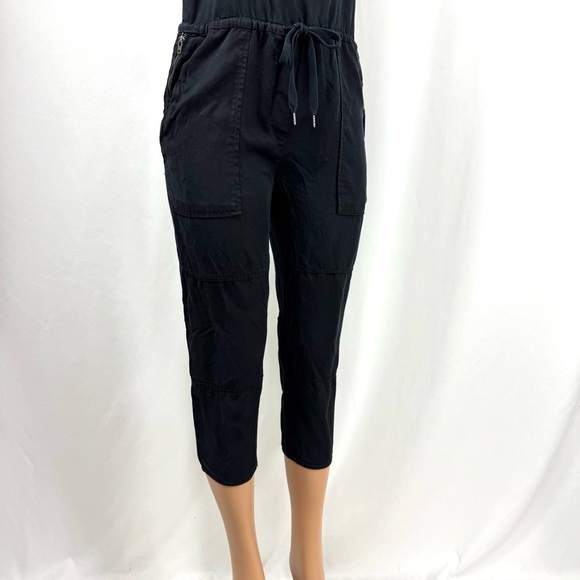 Aritzia Wilfred Free Women’s Sz S Valletta Black Cropped Lyocell Twill Overalls - Picture 6 of 16
